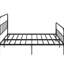 Structure de lit plateforme grand en métal avec tête de lit, construction robuste, aucun sommier tapissier requis, repose-pieds silencieux, grand lit noir, source en fer, période de rêve nocturne,