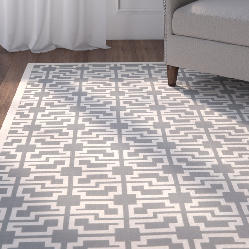 Tapis d'intérieur / extérieur à motif géométrique Cidney Performance, Rectangle 4 pi x 5 pi 7 po
