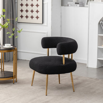 Upholstered Faux Fur Barrel Chair