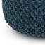 Pouf rembourré en velours bleu sarcelle avec plis capitonnés Renee-1469018090