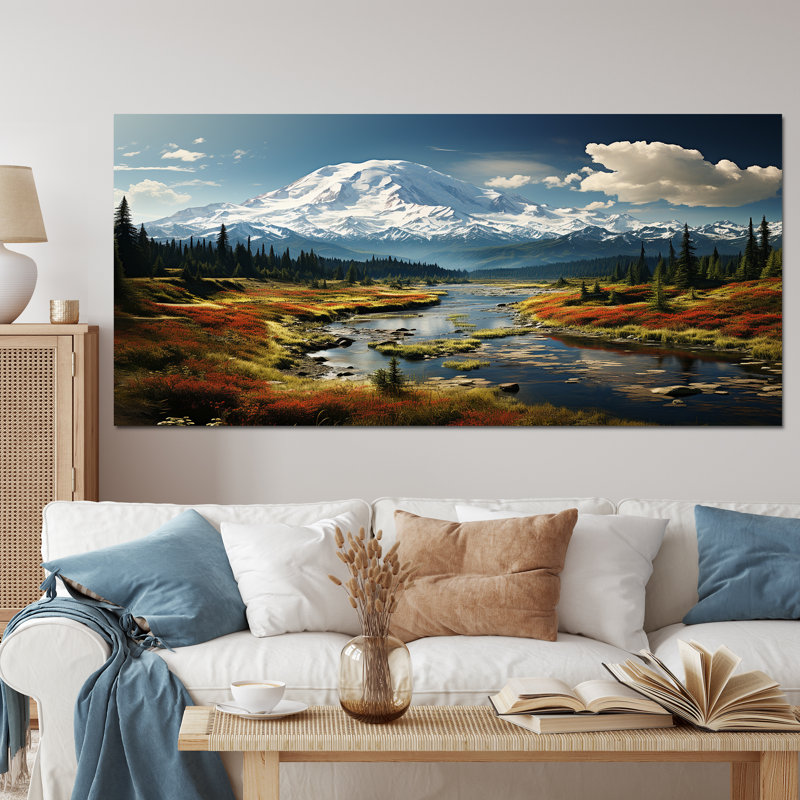 Art mural américain «Mount Rainier» - États-Unis, Toile tendue, H 28 po x l 60 po x P 1,5 po