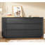 Commode 6 tiroirs pour chambre à coucher, commode moderne, organisateur de placard en bois pour la chambre à coucher, couloir, noir-346635723