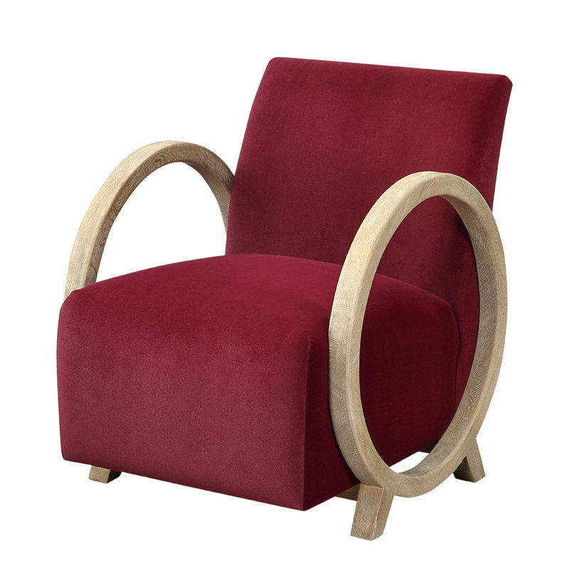 Upholstered Club Chair, Red