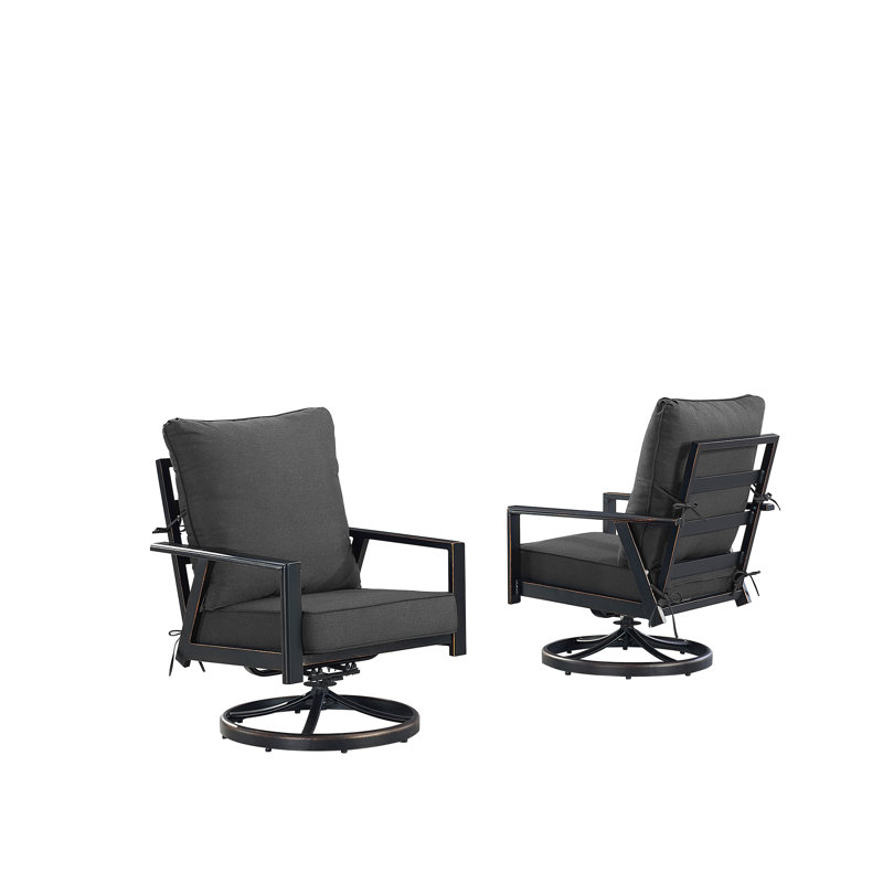 Lux Outdoor Swivel Lounge Chair, Black