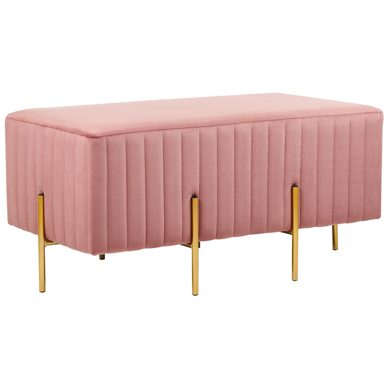 Mazon Velvet Upholstered Bench, Pink