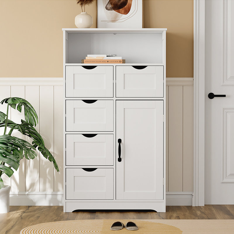 Commode d'appoint en bois massif, Blanc, H 41,73 po x l 23,61 po x P 13,01 po