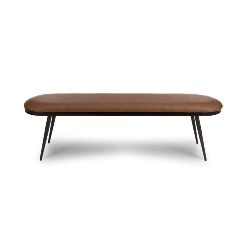 Destry Faux Leather Upholstered Bench, Brown
