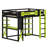 All-in-One Loft Bed System with Desk, Storage, Fast Charging & Customizable RGB Lights-470847805
