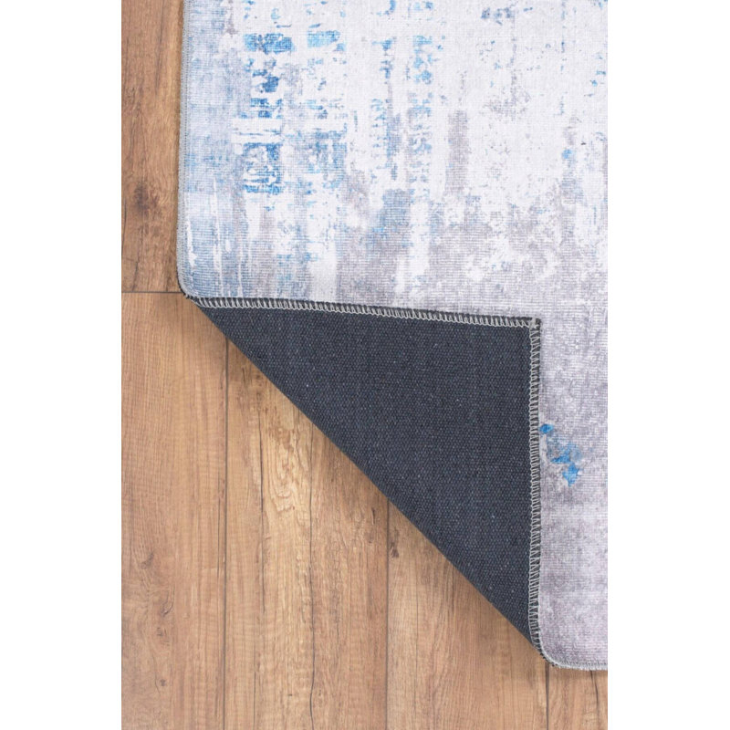 Tapis décoratif gris rayé, Rectangle 7 pi 7 po x 10 pi 10 po