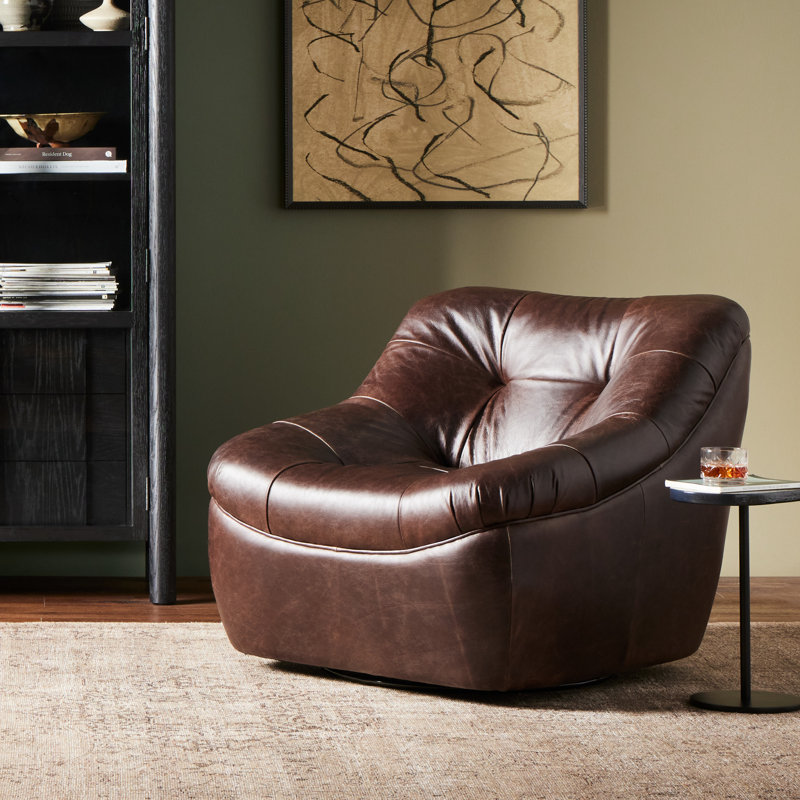 Farley Swivel Tufted Slipper Chair