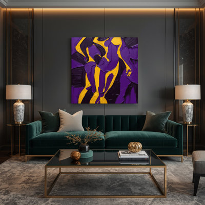 Abstrait art figuratif sur toile mauve 69