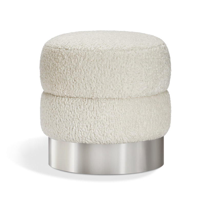 Charlize Upholstered Accent Stool, Antique Bronze, Cream