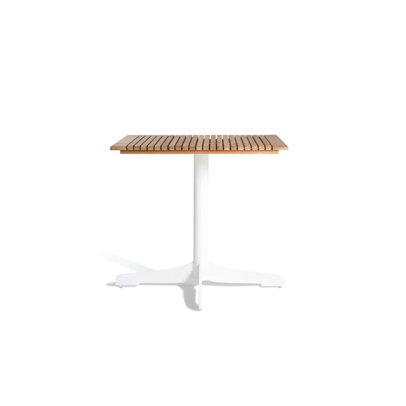 Table carrée Ceru, Teck, l 27,5 po x L 27,5 po x H 29,5 po, Blanc