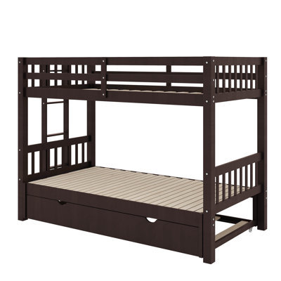 Twin-Size Bunk Bed With An Extendable Trundle Underneath