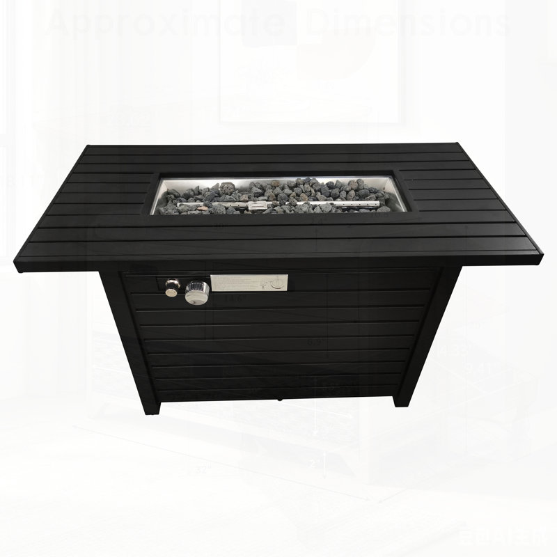 Table de foyer d'extérieur en acier avec couvercle pour patio, parfaite pour le divertissement toute l'année et une utilisation polyvalente