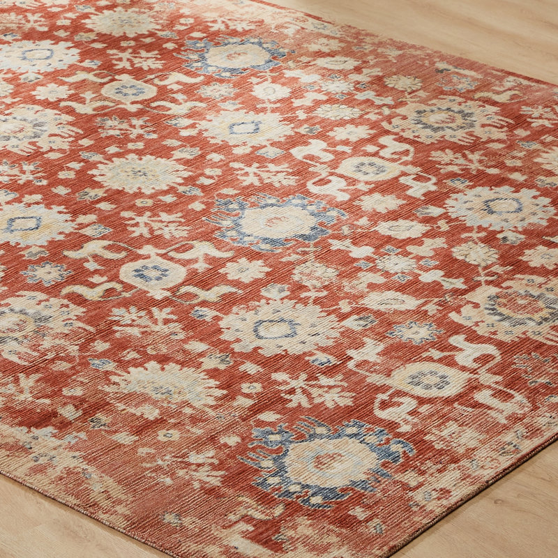 Rosemont Wool Oriental Area Rug in Red, Rectangle 9'9" x 12'6"