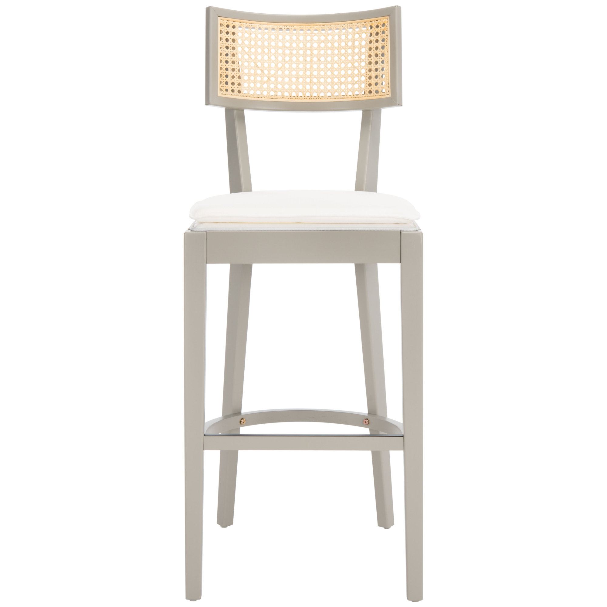 Tarrington Cane Stool, Bar Stool (30.5" Seat Height), Natural/Gray