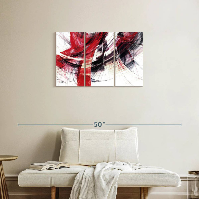 Avery Red Motion Abstract, 20" H x 33" W