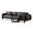 Mid century modern sofa,Genuine Leather Modular sofa with Solid Wood, Black couch-105275636-105275639-105275642