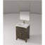 Meuble-lavabo simple en chêne brun 24 po X P 18 po D, comptoir en acrylique, 18 po Ensemble miroir et robinet-83985509