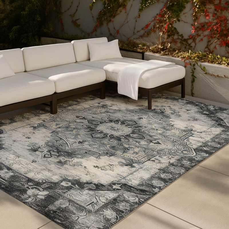 Machine Washable Indoor/Outdoor Chantille ACN2875 Global Rug, Gray, 8' x 10'