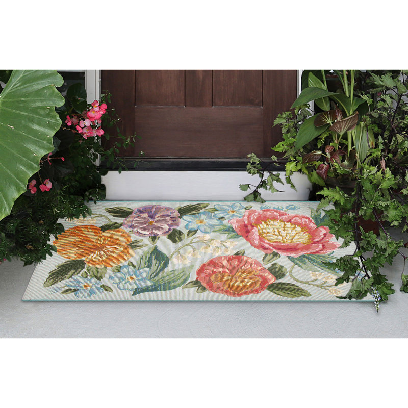 Tapis de cuisine Andreane, Bleu clair, Rectangle 2 pi 4 po x 3 pi 11 po