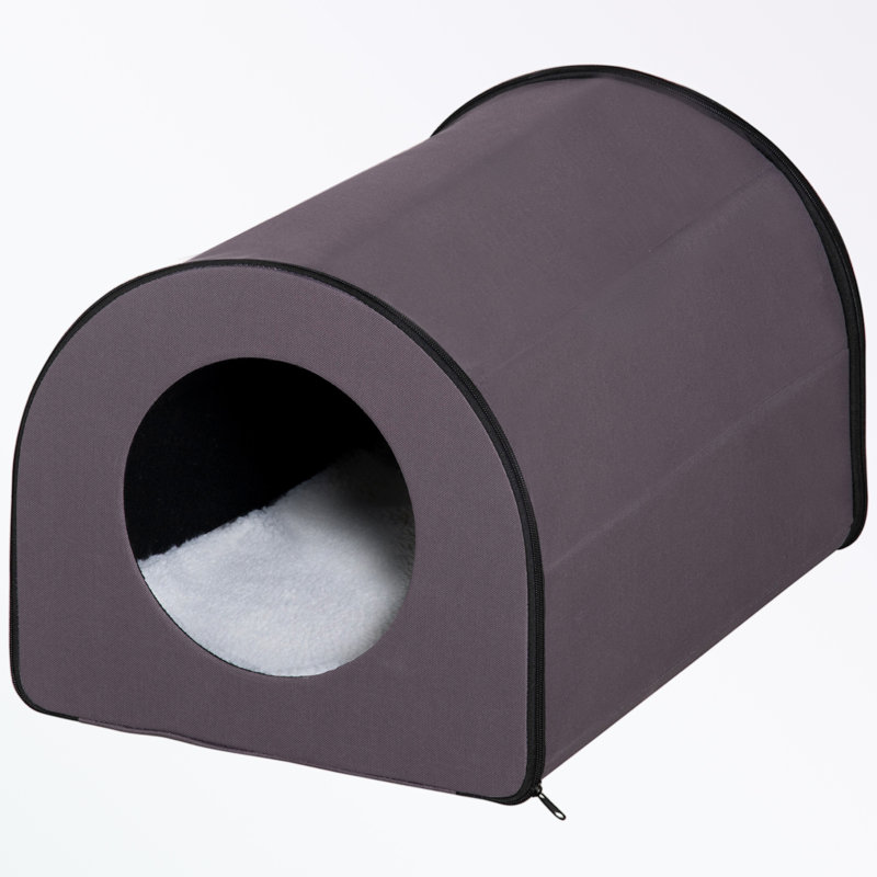 Niche pour chat en forme de dôme avec coussin chauffant