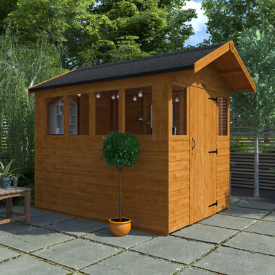 6 ft. W x 8 ft. D Solid Wood Shiplap Apex Garden Shed