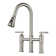 Sleek 2-Handle Bridge Kitchen Faucet with Three Function Pull-Down Sprayhead