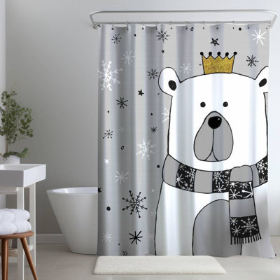 Shower Curtain HO3 – Polyester Shower Curtain, Dye Sublimation Print, 71" W × 74" L