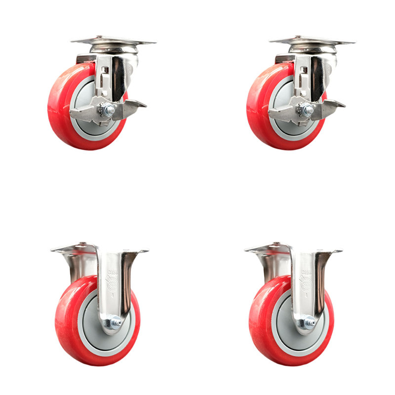 Polyurethane Casters, Red