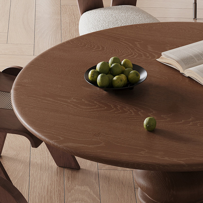 Table ronde rétro française, 29.53"H x 47.24"L x 47.24"W