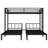 Metal Triple Bunk Bed for 3, Twin XL Over Twin & Twin, Detachable Frame with Shelf & Table, Black