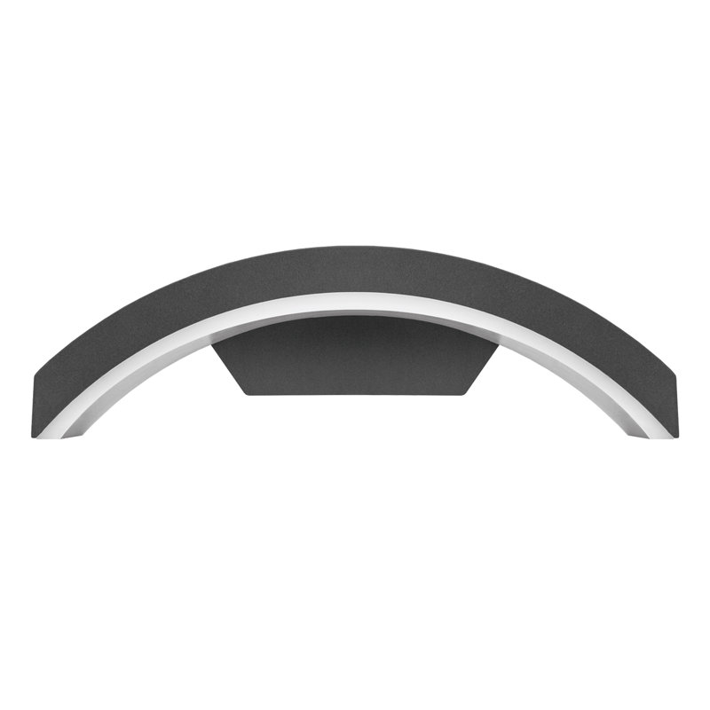 Oswalt Dark Grey 27cm H Integrated LED Outdoor Armed Sconce
