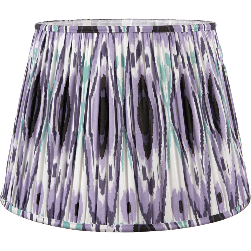Pleated Cotton Cylinder Shade, Purple, 21cm H x 30cm W x 30cm D
