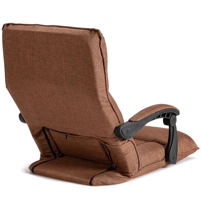 Isabelle & Max Caceres Reclining Floor Game Chair in Grey, Brown