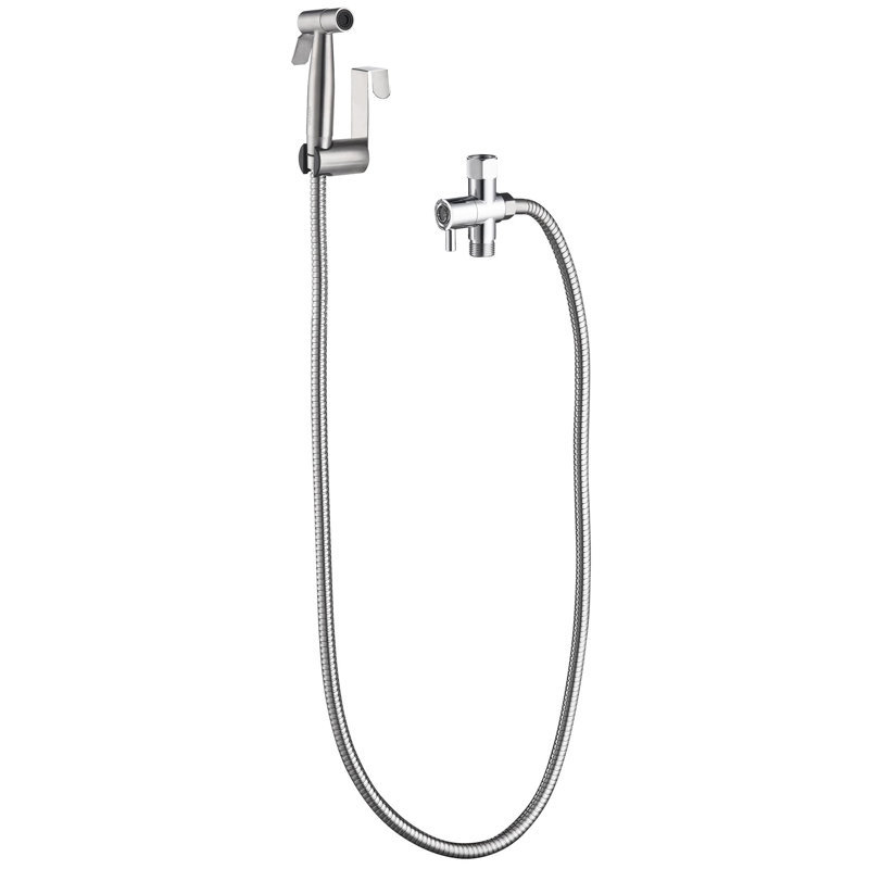 Robinet de bidet à main à un trou horizontal, Nickel brossé