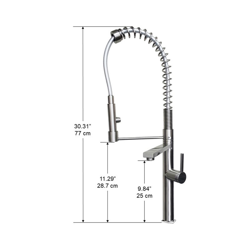 Nickel Pull Down Kitchen Faucet with Pull-out Spray