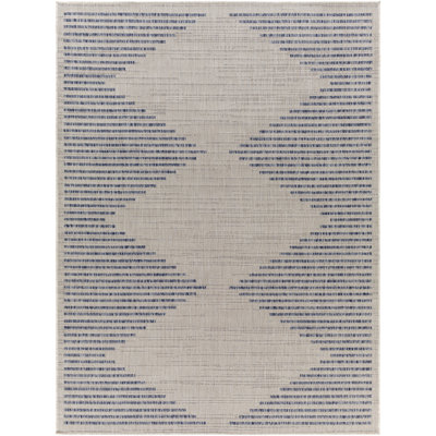Calliah Striped Polypropylene Area Rug in Blue/Cream