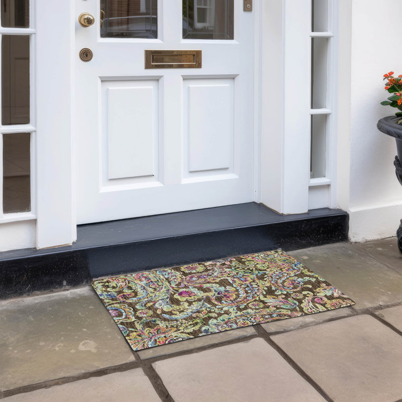 Seoras Washable Paisley Indoor / Outdoor Rug, Rectangle 1'8" x 2'6"