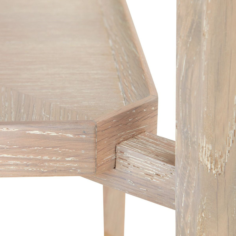 Bertram End Table, Bleached Cerused Oak