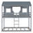  Wood Bunk Bed with Roof, Window, Sturdy Frame, Safety Guardrails, Space-Saving Design, Ladder for Easy Access, Stylish and Functional