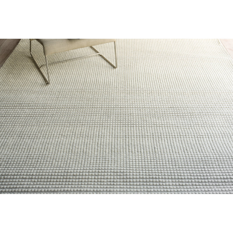 Metrix Hand Tufted New Zealand Wool Light Gray/Ivory Area Rug, 14'X14' SQUARE
