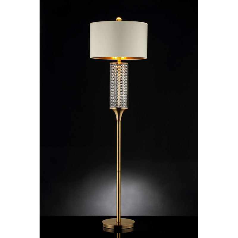 Lampe sur pied en cristal doré