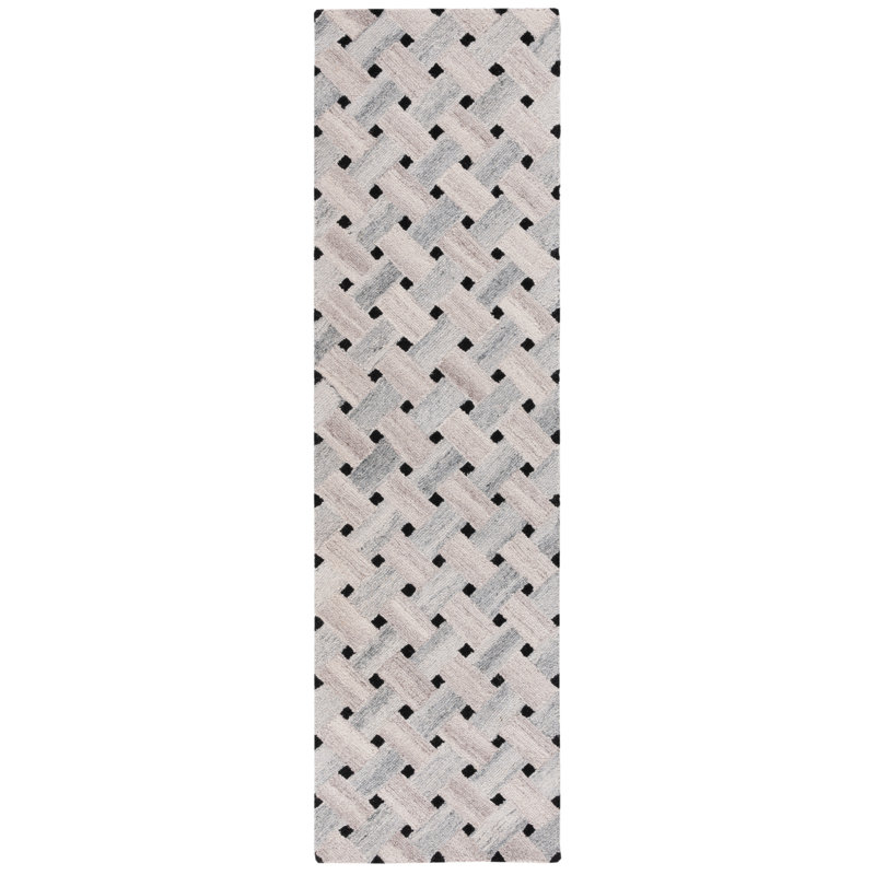 Keyontai Hand Tufted Performance Geometric Rug, Runner 2'3" x 8'