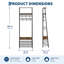 Portemanteau autoportant 4 en 1 pour vestibule, portemanteau avec tringle, tablettes de rangement pour chaussures et banc rembourré, panneau de particules avec structure en métal noir robuste-473896372