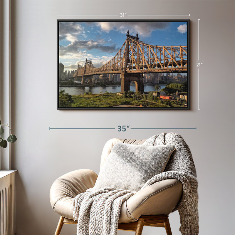 Impression sur toile Queensboro Bridge NYC, H 21 po x l 31 po
