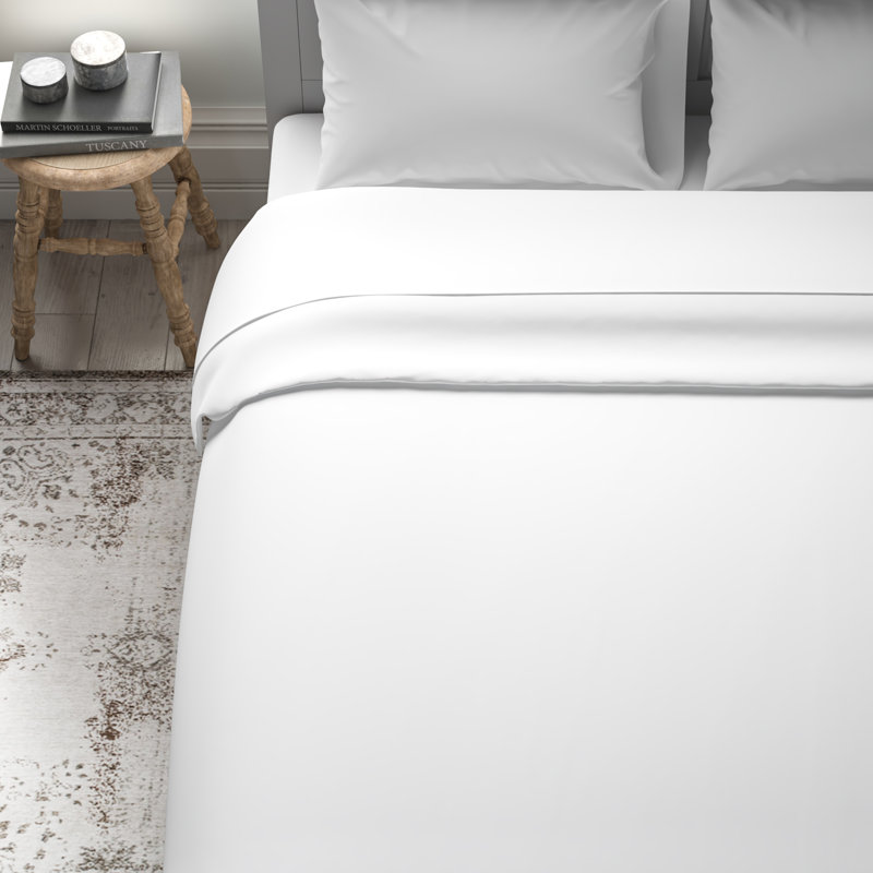 Cotton Solid Colour Duvet Cover, White, Super King Duvet Cover