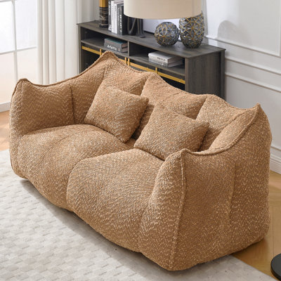 Fauteuil à billes souple avec noyau en mousse haute résilience pour deux personnes. Le canapé inclinable carré confortable est idéal pour les membres de la famille et les amis qui se livrent à des jeux, lisent, regardent la télévision