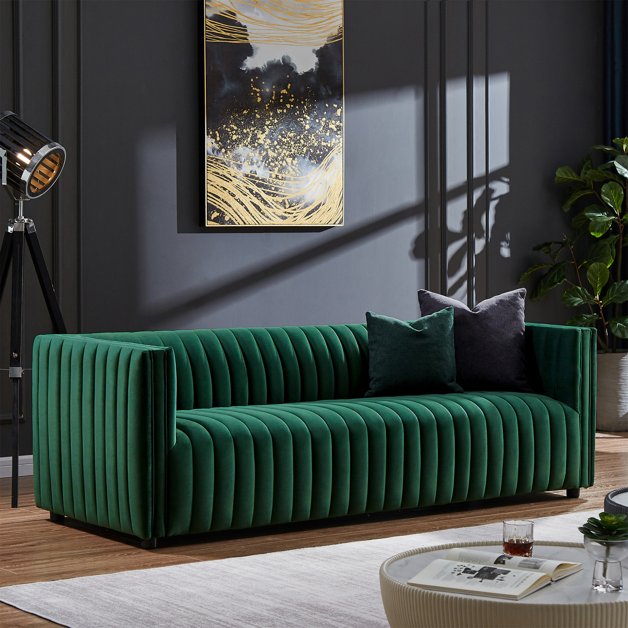 Sigrid 85 Mid Century Modern Luxury Velvet Couch